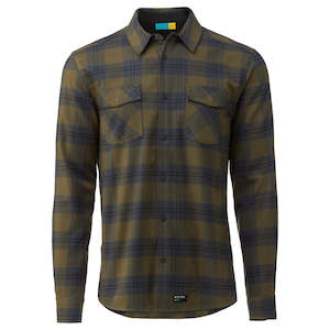 Clothing: STAGECOACH FLANNEL SHIRT BURNT OLIVE PLAID 24