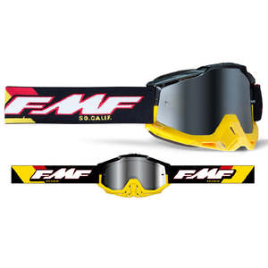 Accessories Goggles: FMF POWERBOMB Goggle Speedway Red/Blk/Yel - Silver Lens