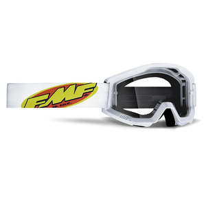 Accessories Goggles: FMF POWERCORE Goggles WHITE – Clear Lens