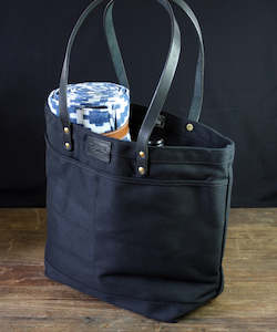 Bags: Blackwell and Sons Zippered Tote - Black Twill
