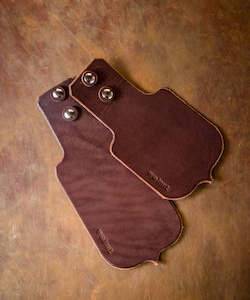 Walnut: Walnut Leather Mud Flap Set - Dark Brown