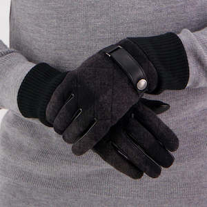 Swanndri Leather Gloves - Grey/Black Check