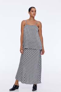 Saturday Skirt - Exclusive Black/White Small Geometric Print