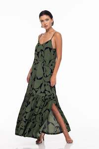Prints: Dallas Maxi - Black/Golden Forest Floral Print