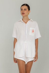 Shirts: Felix Shirt - Ivory with Pink Peppa Hart Flower