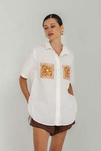 Shirts: Felix Shirt - Ivory with Chocolate Peppa Hart Flower