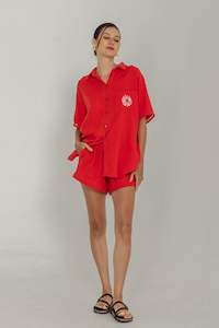 Co Ord Sets: Luca Shorts - Red