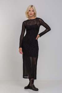 Gigi Dress - Black Vines
