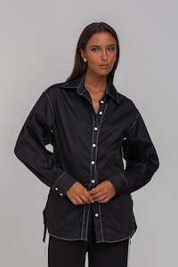 Shirts: Find My Luck Shirt - Black with White Contrast