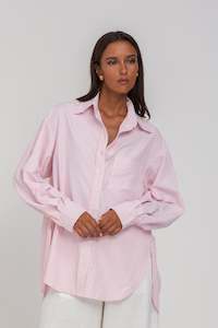 Shirts: Two Makes One Shirt - White with Red Stripe