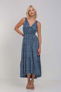 Midnight Whispers Dress - Navy with Ivory Floral