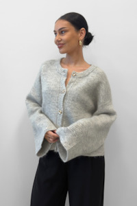 Glow For Me Cardi - Light Grey Marle