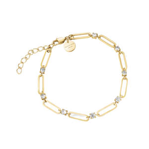 Rosefield - Crystals Paperclip Bracelet - Gold