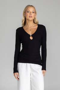 Light Touches Top - Black with Silver detail