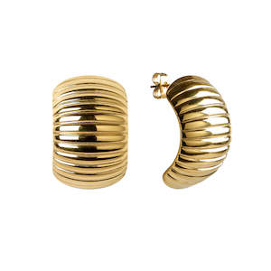 GIMME - Ribbed Half Hoop - Gold