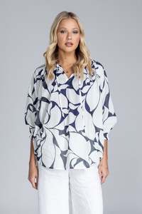 Charlotte Top - Exclusive Night Sky with Ivory Floral Print