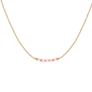 Rosefield: Rosefield Pink 5 Row Stone Necklace