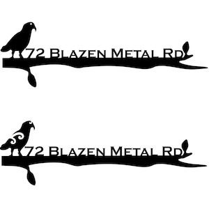 Kea Perching on Branch - Weathering Steel Address Panel - Blazen.Metal