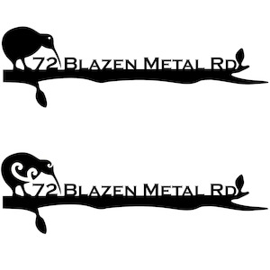 Products: Kiwi on Branch - Weathering Steel Address Panel - Blazen.Metal