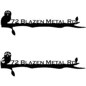 Products: Morepork on Branch - Weathering Steel Address Panel - Blazen.Metal