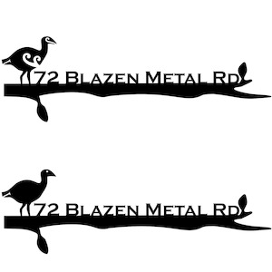 Pukeko on Branch - Weathering Steel Address Panel - Blazen.Metal