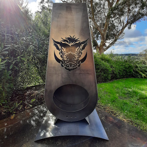 Products: Teardrop Chiminea Fireplace - Boar - Blazen.Metal