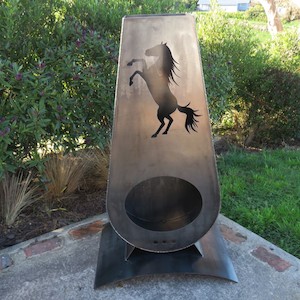 Teardrop Chiminea Fireplace - Horse - Blazen.Metal