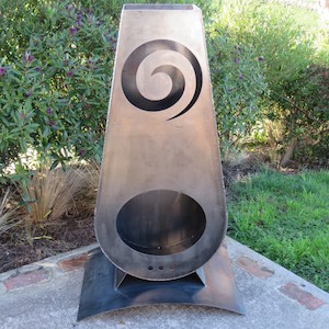 Products: Teardrop Chiminea Fireplace - Koru - Blazen.Metal