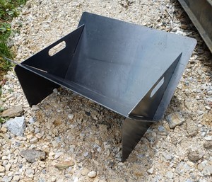 Products: Blazen-V Collapsible Fire Pit - Weathering Steel - Blazen.Metal