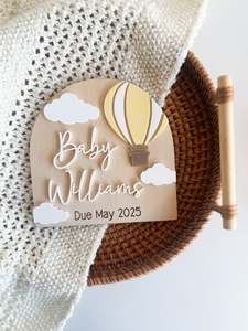 Baby Range: Hot Air Balloon Announcement plaque