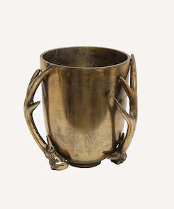 serveware: Antler Ice Bucket - Antique Gold