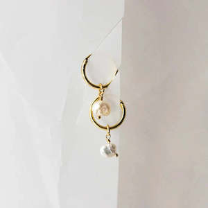 Baby Pearl Hoops - Gold