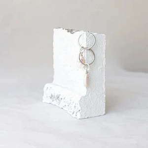 Earrings: Baroque Pearl Hoops - Silver