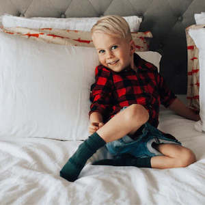 Mum And Baby: Knee High Merino Wool Socks - Kids - Tuatara