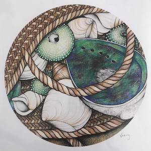 Decor Art: A4 Print - Kete with Shells