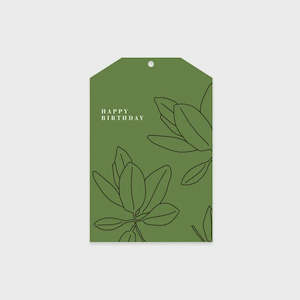 Father Rabbit Green Happy Birthday Tag