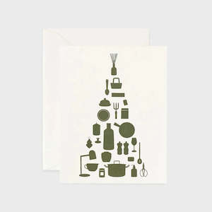 Green Utensils Tree Card