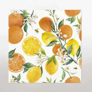 Kitchen Cleaning: Citrus with Bees Lunch Napkins - 20 Pack