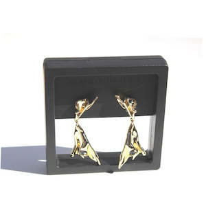 Jewellery: Crinkle Earrings - Gold