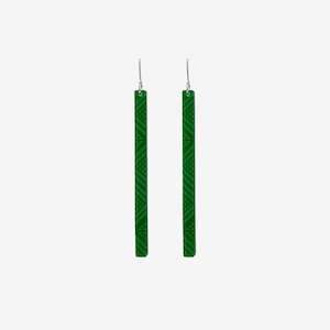 Accessories: Taniko II Earrings - Green Clear