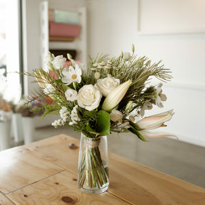 Products: Blooms + Vase White and Green - Bloom Bouquets
