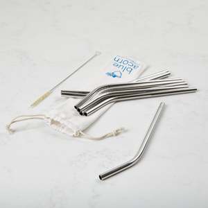 Stainless Steel Straws Bent, Set of 8