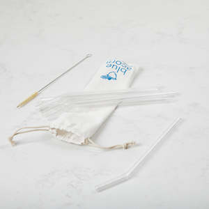 Glass Straws: Glass Straws Bent- Clear 8mm x 210mm