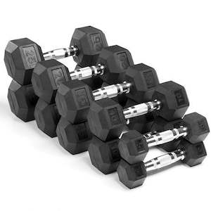 Dumbbells And Weights: ROCKIT Rubber Hex Dumbbell (sold as singles)