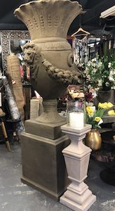 Urn and Plinth 2.21 height - Blue Moon Rummage