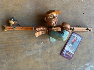 Products: Skier Folk Art Key Holder - Blue Moon Rummage