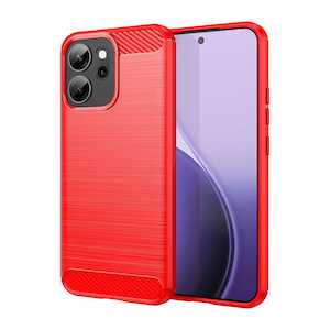 Oppo Cases: OPPO Reno14 F 5G Carbon Fibre Brushed Case [Red]