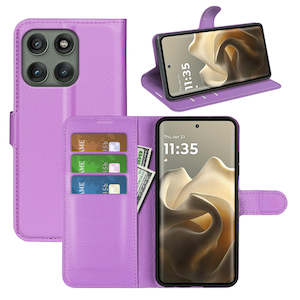Moto Edge 60Fusion PU Wallet Case [Purple]