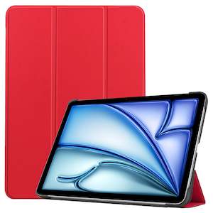 iPad Air 13 (M3, 2025) Tri Fold PU Leather Case [Red]