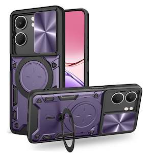 Oppo Cases: OPPO A5x Ring Kickstand Case w/ Camera Cover [Purple]